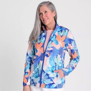 Women’s Christopher & Banks Relaxed‎ Restyled Floral Zip Front Jacket